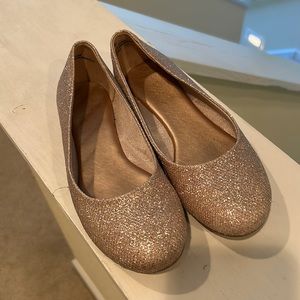 Cupcake Girls Glitter Gold Flats Size 13